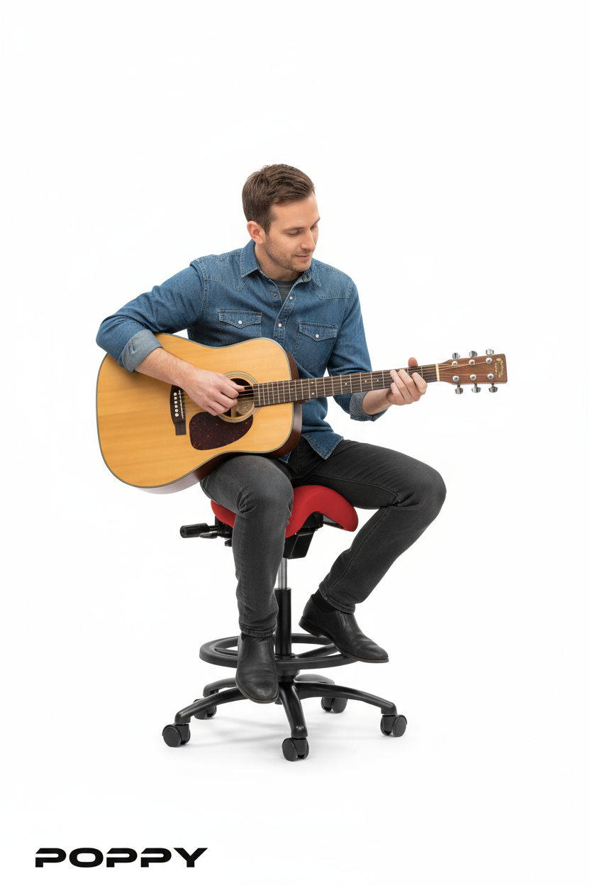 Performer Stealth Chair Series Studio Stool With Backrest
