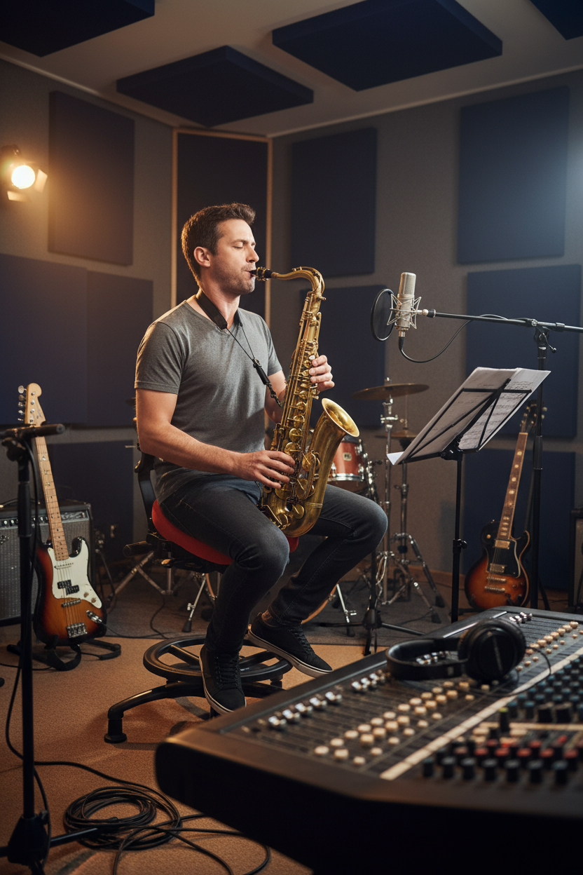 Performer Stealth Chair Series Studio Stool With Backrest