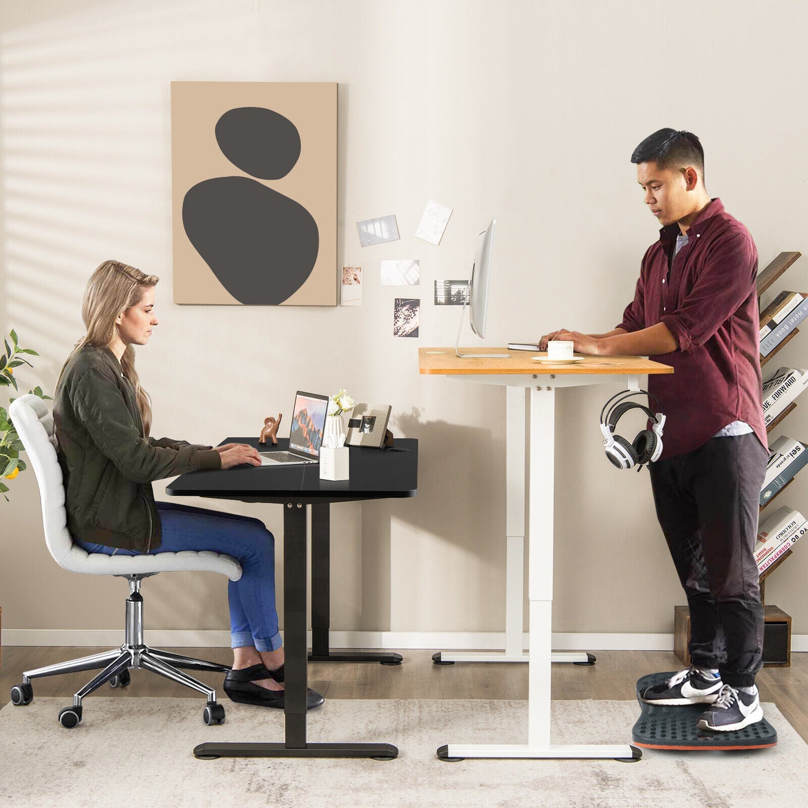 Electric Standing Desk Adjustable Stand up Computer Desk Anti-collision