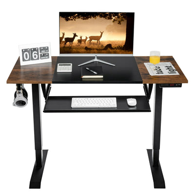 48 Inch Electric Sit to Stand Desk with Keyboard Tray