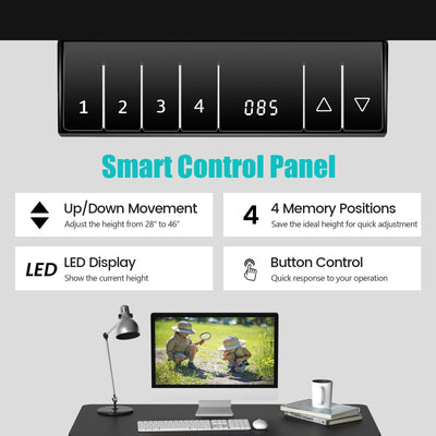 Electric Height Adjustable Standing Desk with Memory Controller