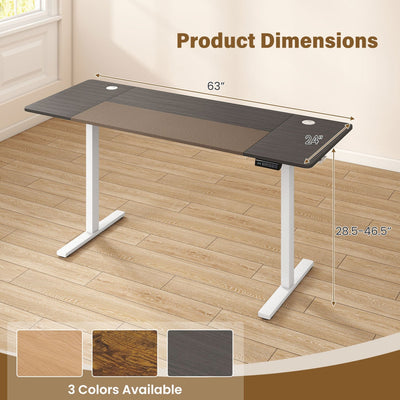 Electric Standing Desk 63x24 Inch with Memory Presets