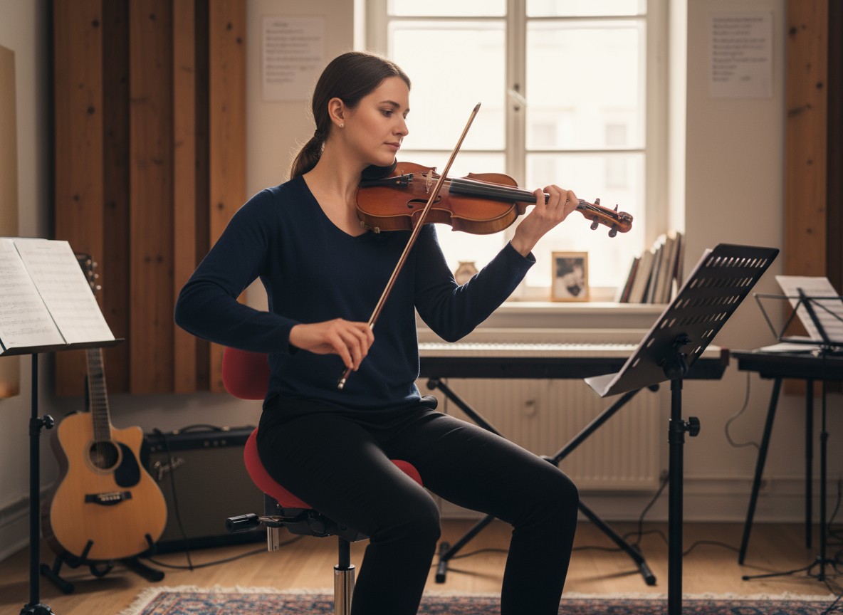 Performer Stealth Chair Series Studio Stool With Backrest