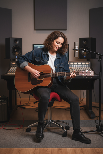 Performer Stealth Chair Series Studio Stool With Backrest