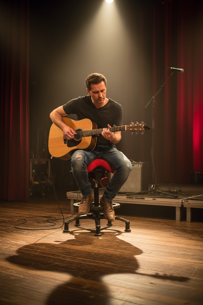 Performer Stealth Chair Series Studio Stool With Backrest